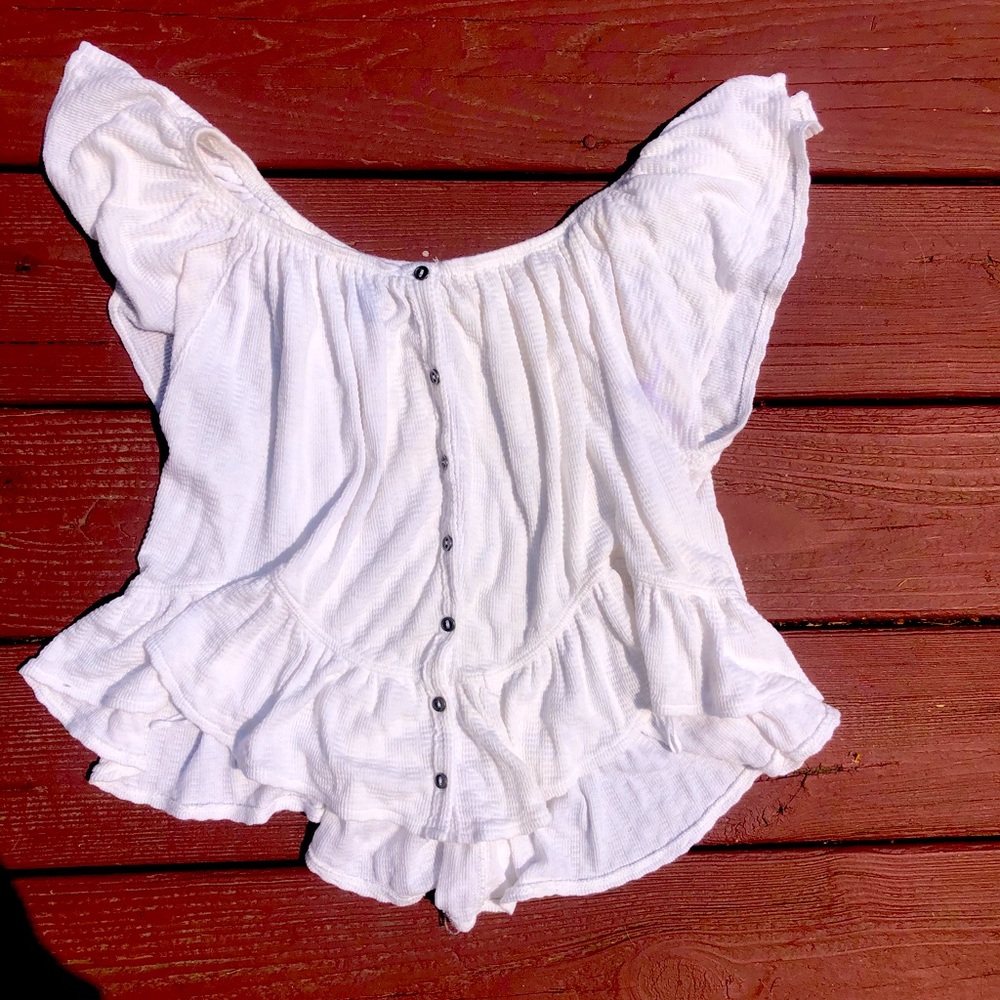 We the free flowy top w buttons